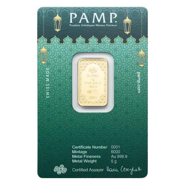 5g Lingot PAMP | Eid Mubarak| Or 99,9%