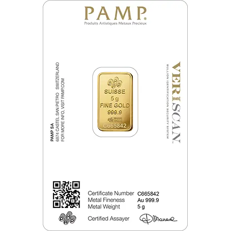 5g Lingot PAMP Fortuna| Or 99,9%