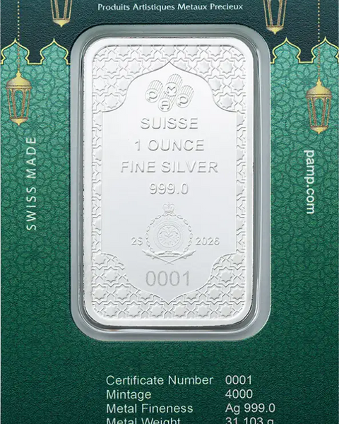 1 oz Lingot PAMP | Star of David | Argent 99,9%